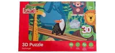 Playland 3D Puzzle Wildtiere Dschungel Natur Kinder 48 Teile ab 3 J.