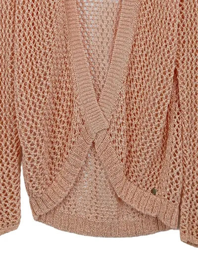 Garcia Jeans Damen Strickjacke Rosa Gr. 36/S Lochmuster Casual