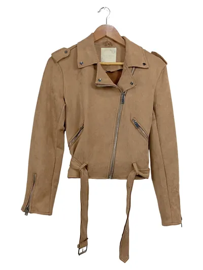 Best Emilie Damen Kunstlederjacke Braun Einheitsgröße Modisch