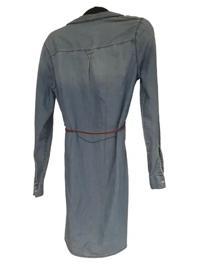 Springfield Jeanskleid Damen Blau Gr. 38 M Casual Baumwolle Minikleid