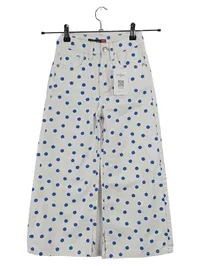 edenrobe Kids Stoffhose Mädchen Gr. 128 Weiß Blau Polka Dots 1