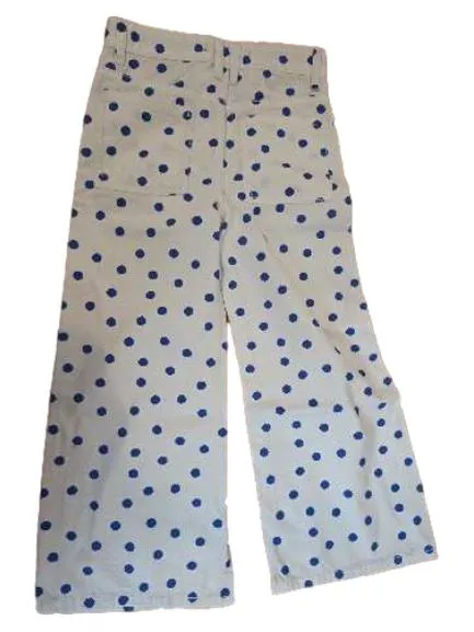 edenrobe Kids Stoffhose Mädchen Gr. 128 Weiß Blau Polka Dots 2