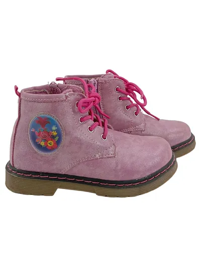 Trolls Mädchen Stiefelette Rosa Gr. 27 Reißverschluss Applikation Herbst Winter