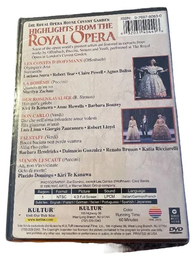 Kultur DVD Opern Highlights Royal Opera House Kiri Te Kanawa Placido Domingo