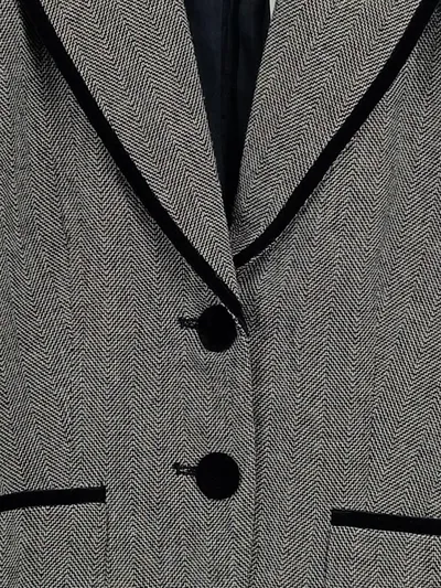 James Lakeland Blazer Damen Grau Fischgrätenmuster Klassisch Business Gr. 36 S