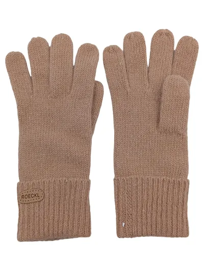 Roeckl Strickhandschuhe Damen Beige Wolle Angora Einheitsgröße