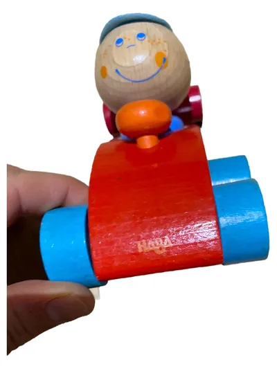 HABA Holzauto Rennwagen Rot Blau Holzspielzeug Kleinkind Baby