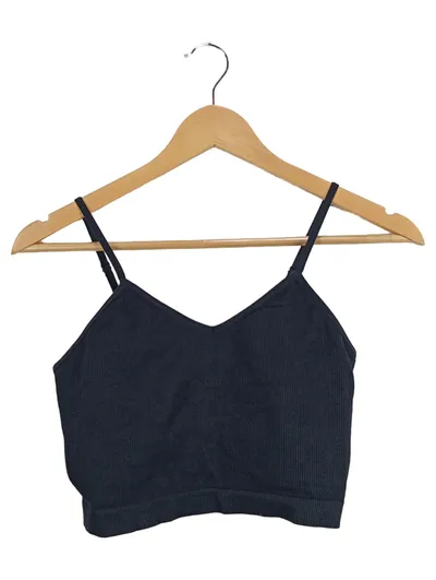 Love to Lounge Damen Top Gr. 38;M Schwarz Basic Rippstrick