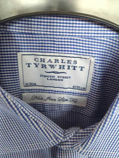 Charles Tyrwhitt Herren Business Hemd Blau Kariert Gr. 41