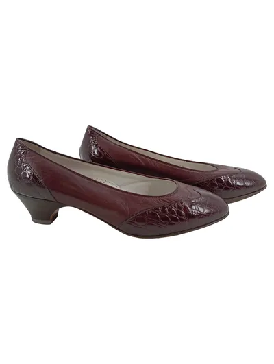 Lario 1898 Damen Pumps Leder Gr. 39 Rot Klassisch Elegant Business
