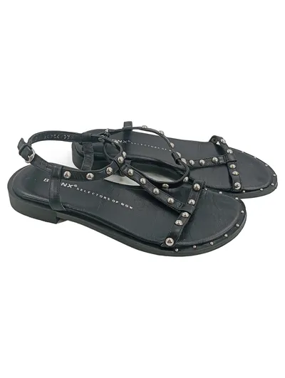 Bronx Damen Sandalen Nieten Schwarz Gr. 37 Modern Freizeit