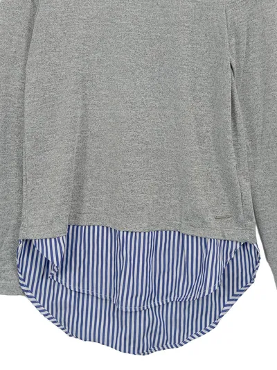Hollys Damen Hemdbluse Grau S Casual Layer-Look Streifen