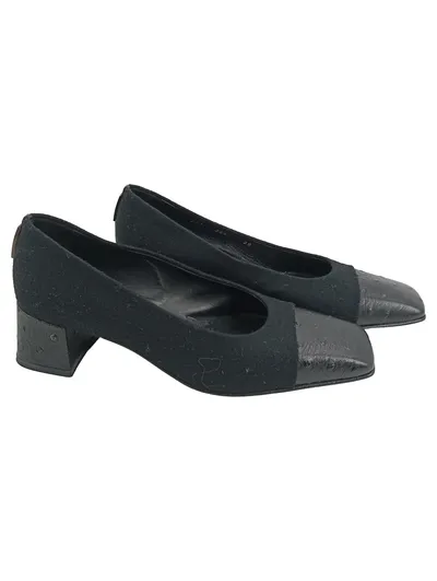 Baldan Damen Pumps Gr. 39 Schwarz Klassisch Blockabsatz Lederdetails