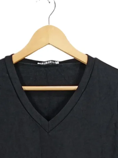 Selfieroom Damen Freizeitkleid Gr. 40/L Schwarz Basic Midikleid Langarm