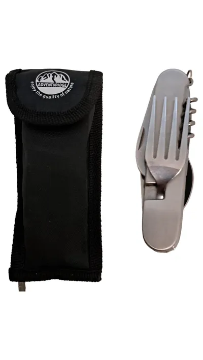 Adventuridge Camping Besteckset Edelstahl Silber Gabel Löffel Messer Outdoor