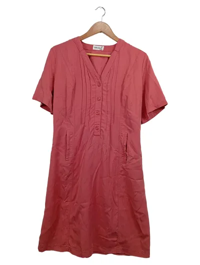Collection L Damen Hemdblusenkleid Rosa Uni Gr. 42/XL Frühjahr/Sommer Baumwolle