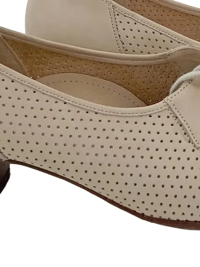 Bally Damen Schnürschuhe Klassisch Beige Gr. 38 Lochmuster Business Alltag