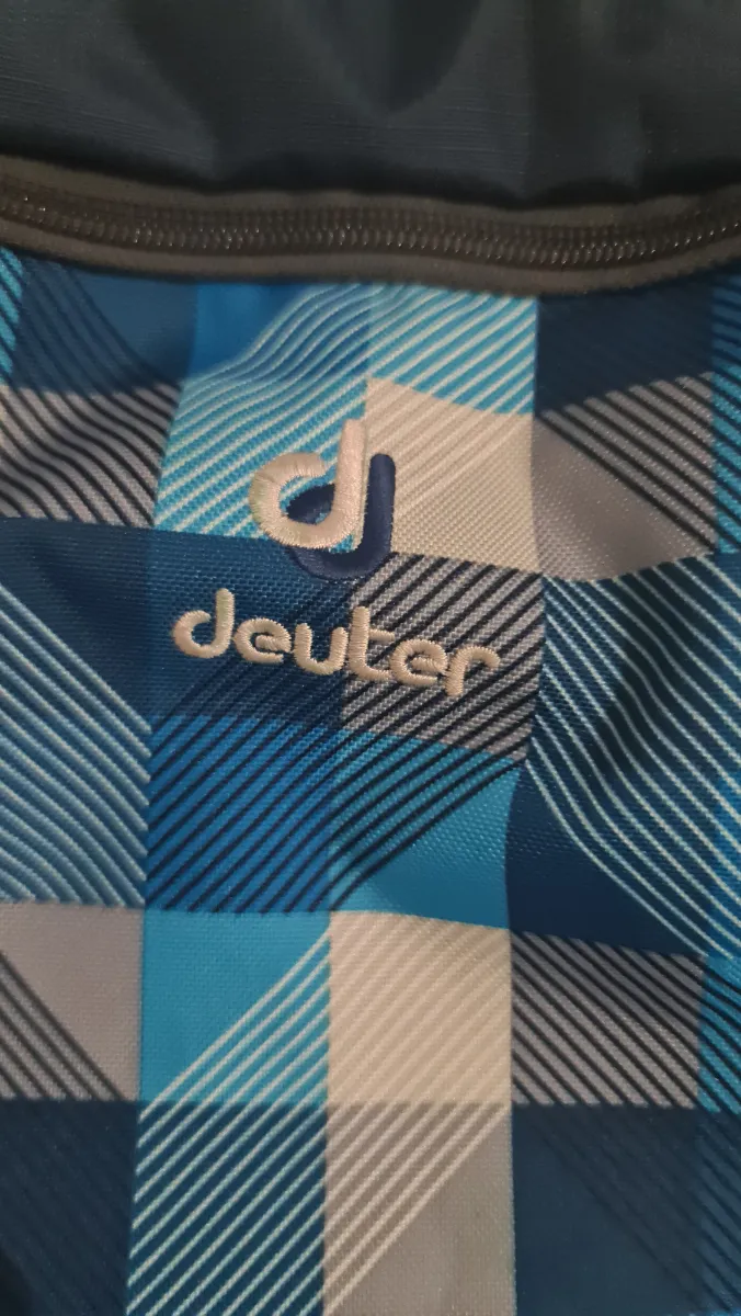Deuter Turnbeutel Sportbeutel Gymbag Blau Kariert 27x42 cm 4