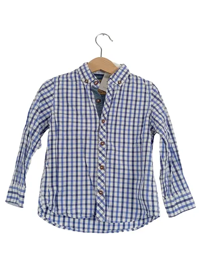 NEXT Jungen Hemd Kariert Gr. 104 Baumwolle Langarm Mehrfarbig Casual