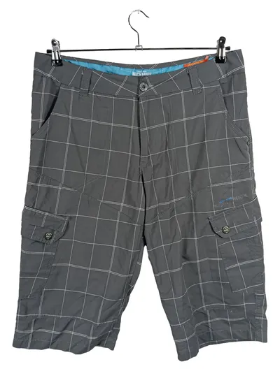 Much More Herren Cargo Shorts kariert Freizeit Gr. W35;52;XL Grau Polyester