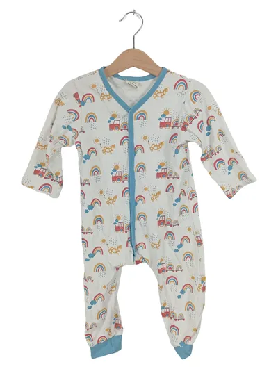 ALANA Baby Strampler Schlafanzug Regenbogen Auto Gr. 74/80 Baumwolle
