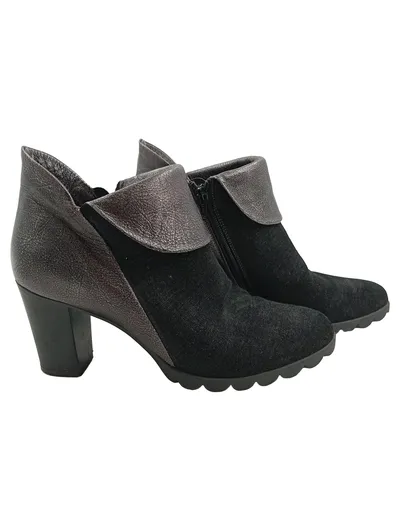 The Flexx Damen Stiefeletten Leder Elegant Schwarz Reißverschluss Gr. 40