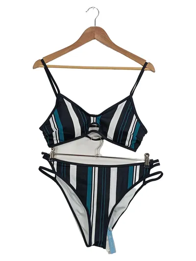 Cupshe Bikini Damen XXL Mehrfarbig Gestreift Maritim Bademode Zweiteiler