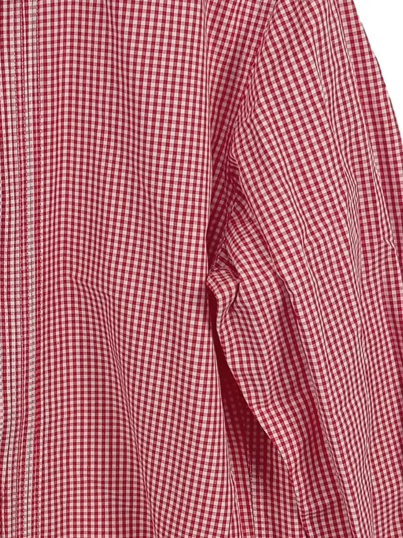 Almsach Trachtenhemd Herren Gr. L/52 Rot Weiß Kariert Stehkragen 5