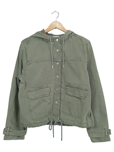 Street One Damen Leichte Jacke Kapuze Oliv Gr. 40/L Lyocell