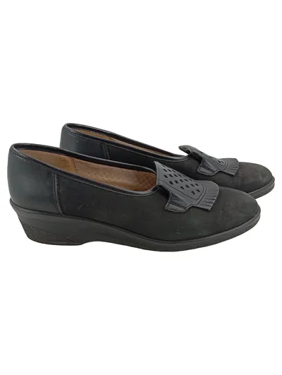 Jenny Damen Slipper Loafer Gr. 37 Schwarz Klassisch Echt Leder