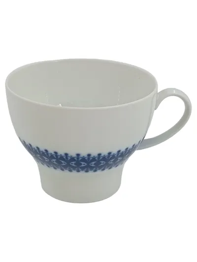 Thomas Germany Porzellan Tasse Weiß Blau Dekor Vintage Kaffeetasse