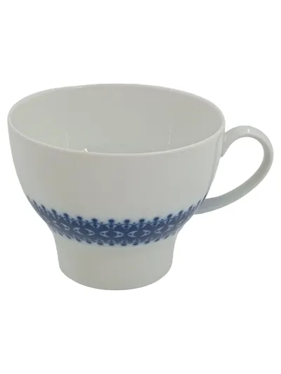 Thomas Germany Porzellan Tasse Weiß Blau Dekor Vintage Kaffeetasse
