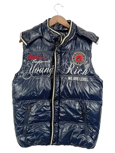 Young & Rich Damen Steppweste Gr. 38/M Blau Casual Weste