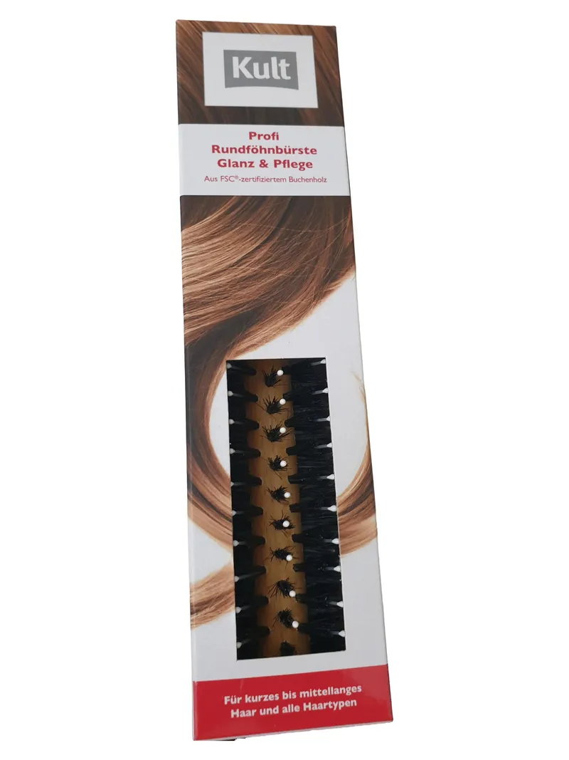 PARSA Beauty Profi Rundföhnbürste Glanz & Pflege Damen Schwarz 23cm 1