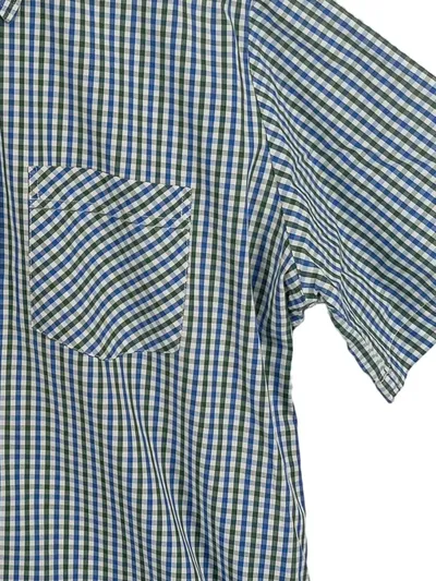 Cortina Herren Freizeithemd Kurzarm Kariert Gr. 43/44 Blau Grün