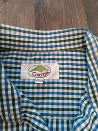 Cortina Herren Freizeithemd Kurzarm Kariert Gr. 43/44 Blau Grün 6