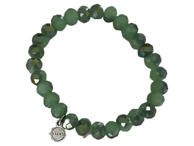 LIZAS Armband Damen Grün Glas Casual Facettierte Perlen Schmuck