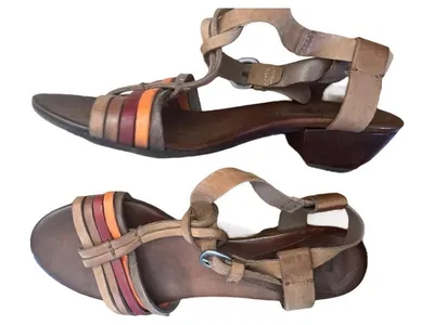 Airstep Sandaletten Damen Leder Braun Gr. 40 Casual Sommerschuhe