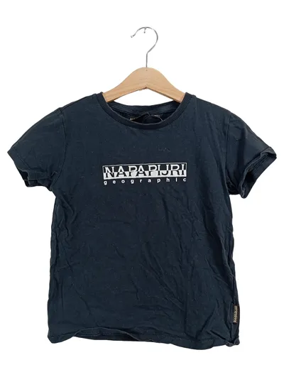 Napapijri Kinder T-Shirt Geographic Schwarz Gr. 130 Kurzarm Casual