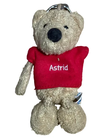 NICI Schlüsselanhänger Teddybär Astrid Beige Rot Kinder Charmant
