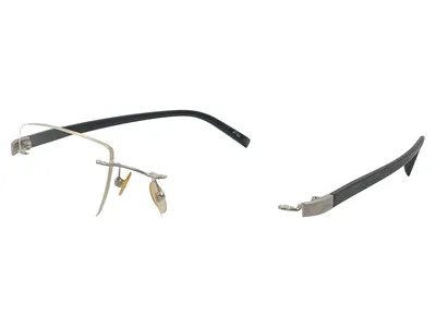 Flair 605 Brillengestell Randlos Titan Schwarz 54-18-140 Brille
