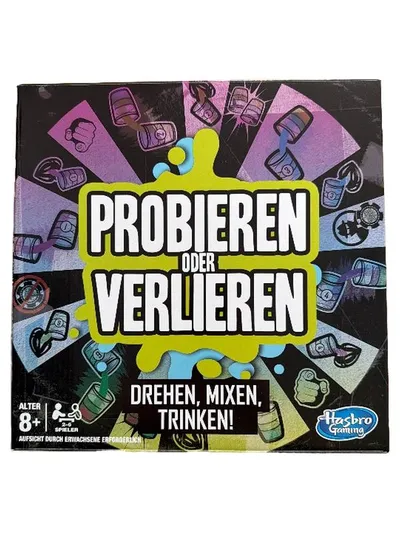 Hasbro Gaming Probieren oder Verlieren Partyspiel Mixen Trinken ab 8 Jahren