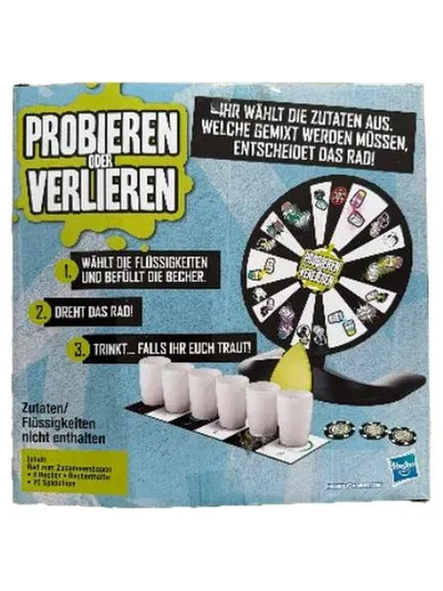Hasbro Gaming Probieren oder Verlieren Partyspiel Mixen Trinken ab 8 Jahren