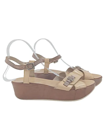 AGL Plateausandalen Damen Gr. 39 Beige Elegant Sandalen