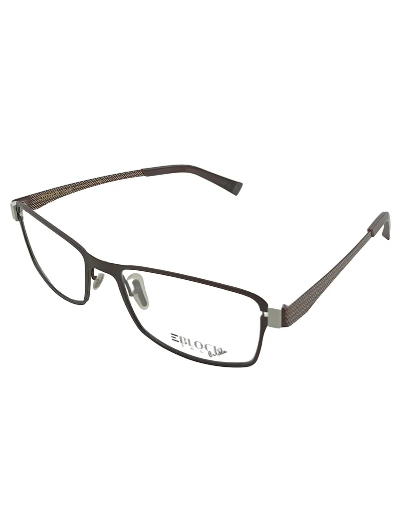EBlock Circle Brille Herren Brillengestell Metall Braun 14.5 cm 1
