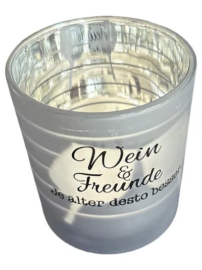 Gilde Teelichthalter Glas Modern Transparent Wein & Freunde Deko