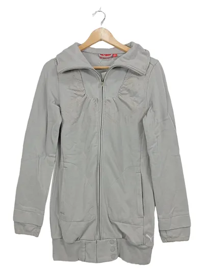 PUMA Damen Trainingsjacke Sweatjacke Grau Gr. L Baumwolle Sportjacke