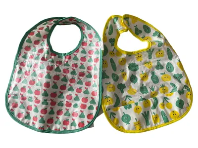 IKEA Baby Lätzchen 2er Set Kinder Mehrfarbig Obst Gemüse Motiv