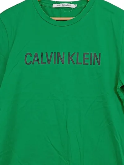 Calvin Klein Jeans T-Shirt Herren Gr. L Grün Logo Print Baumwolle