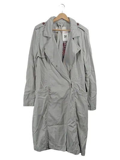 Khujo Trenchcoat Damen Grau Gr. 42, XL Viskose Casual Mantel
